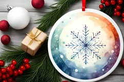 Round Christmas Ornament Sublimation|Clipart Product Image 2