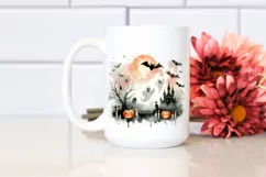 Detailed Halloween Ghost Watercolor PNG Product Image 2