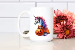Vibrant Halloween Unicorn Drawing | Sublimation Clipart Product Image 2