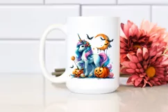 Vibrant Halloween Unicorn Drawing | Sublimation Clipart Product Image 2