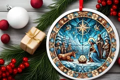Round Christmas Ornament Sublimation|Clipart Product Image 1