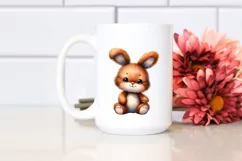 Small Vibrant Watercolor Colorful Brownish Bunny Product Image 2