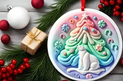 Round Christmas Ornament Sublimation|Clipart Product Image 1