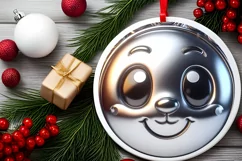 Shiny Christmas Lion Ornament Sublimation PNG Product Image 2