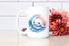 Colorful Smiling Baby Beluga Whale | Clipart Product Image 2
