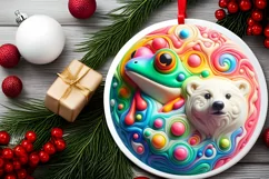 Round Christmas Ornament Sublimation|Clipart Product Image 1