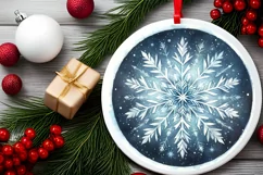 Round Christmas Ornament Sublimation|Clipart Product Image 2