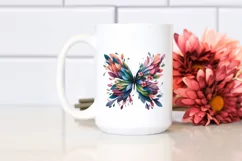 Abstract Butterfly with Plant Leaves, PNG Product Image 2