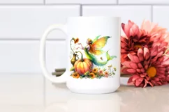 Vibrant Fairy Pumpkin Drawing | Sublimation Clipart Product Image 2