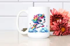 Funny Jumping Baby Unicorn PNG Product Image 2