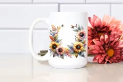 Colorful Sunflower Frame | Watercolor Clipart Product Image 2