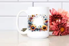 Colorful Sunflower Frame | Watercolor Clipart Product Image 2