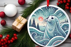 Round Christmas Ornament Sublimation|Clipart Product Image 2