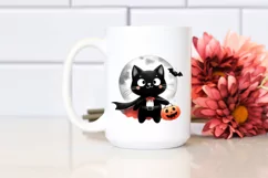 Simple Funny Haloween Clipart with BLACK CAT PNG Product Image 2