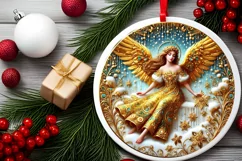Round Christmas Ornament Sublimation|Clipart Product Image 1