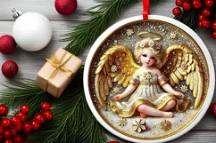 Round Christmas Ornament Sublimation|Clipart Product Image 1