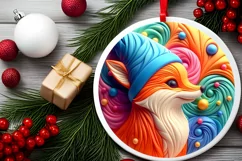 Round Christmas Ornament Sublimation|Clipart Product Image 1