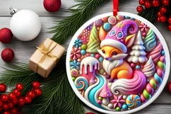 Round Christmas Ornament Sublimation|Clipart Product Image 1