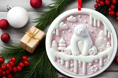 Round Christmas Ornament Sublimation|Clipart Product Image 1