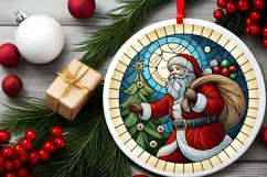 Round Christmas Ornament Sublimation|Clipart Product Image 1