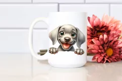 Enthusiastic Watercolor Weimaraner Puppy Illustration | Product Image 2