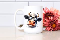 Crazy Funny Cow Portrait with es|Summer Sticker Flower Product Image 2