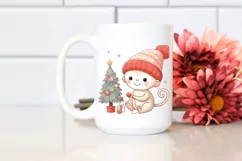 Cute Baby Monkey in Christmas Tree PNG Product Image 2