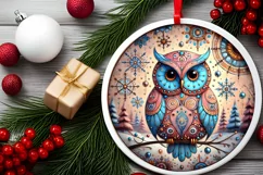 Round Christmas Ornament Sublimation|Clipart Product Image 1