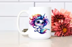 Jumping Cute Unicorn Clipart PNG Product Image 2
