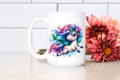 Jumping Cute Unicorn Clipart PNG Product Image 2