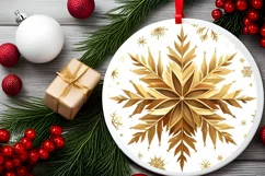 Round Christmas Ornament Sublimation|Clipart Product Image 2