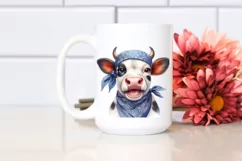 Cow Enthusiastic Huge Smile Bandana Cow Clipart Product Image 2