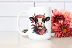 Cow Enthusiastic Huge Smile Bandana Cow Clipart Product Image 2