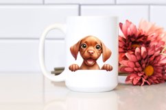 Cute Funny Baby Vizsla Watercolor Clipart Product Image 2