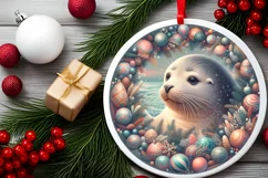Round Christmas Ornament Sublimation|Clipart Product Image 2