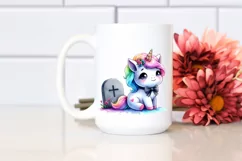 Grave Baby Unicorn Sublimation Clipart Product Image 2