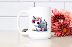 Grave Baby Unicorn Sublimation Clipart Product Image 2