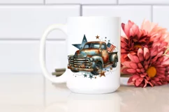 Vintage Rusty Pickup Truck with Stars Product Image 2