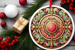 Round Christmas Ornament Sublimation|Clipart Product Image 2