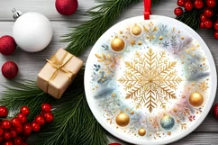 Round Christmas Ornament Sublimation|Clipart Product Image 2
