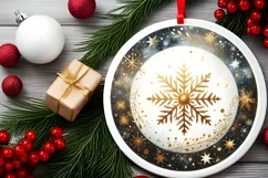 Round Christmas Ornament Sublimation|Clipart Product Image 2