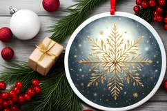 Round Christmas Ornament Sublimation|Clipart Product Image 2