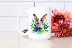 Abstract Vibrant Watercolor Bunny with Leaves JPEG Product Image 2