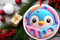 Round Christmas Ornament Sublimation|Clipart Product Image 1