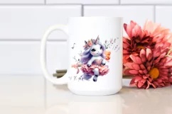 Watercolor Baby Unicorn Tango Dancer PNG Product Image 2