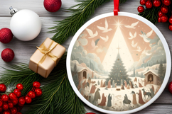 Round Christmass Ornament PNG Product Image 2
