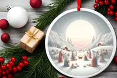 Round Christmas Ornament Sublimation|Clipart Product Image 2