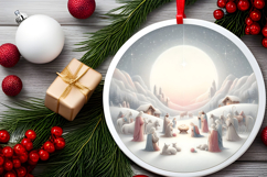 Round Christmass Ornament PNG Product Image 2