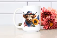 Shy Highland Cow Portrait Sublimation Clipart Product Image 2