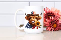 Caricature-Like Highland Cow Portrait Wearing | Sublimation Product Image 2